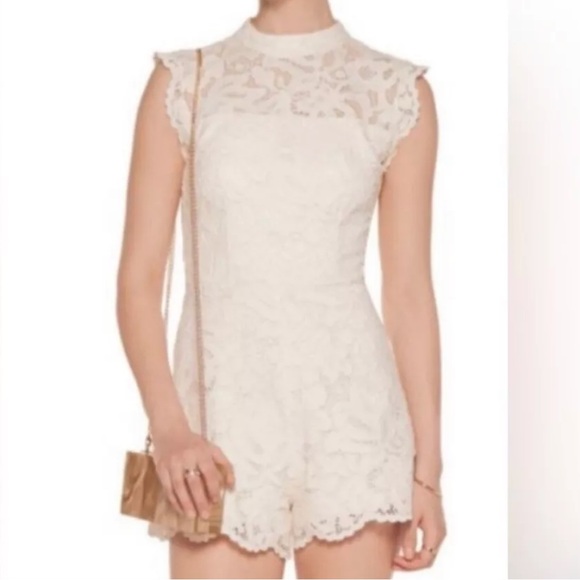 Alexis Delfine Saint Lucia Cap Sleeve Lace Romper Size S White Lace Romantic - Picture 2 of 11